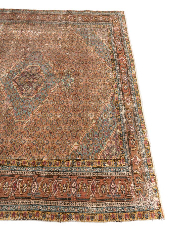 Detail image of  6' 5 x 9' 8  Hand Knotted Ultra Vintage Persian Wool Rug