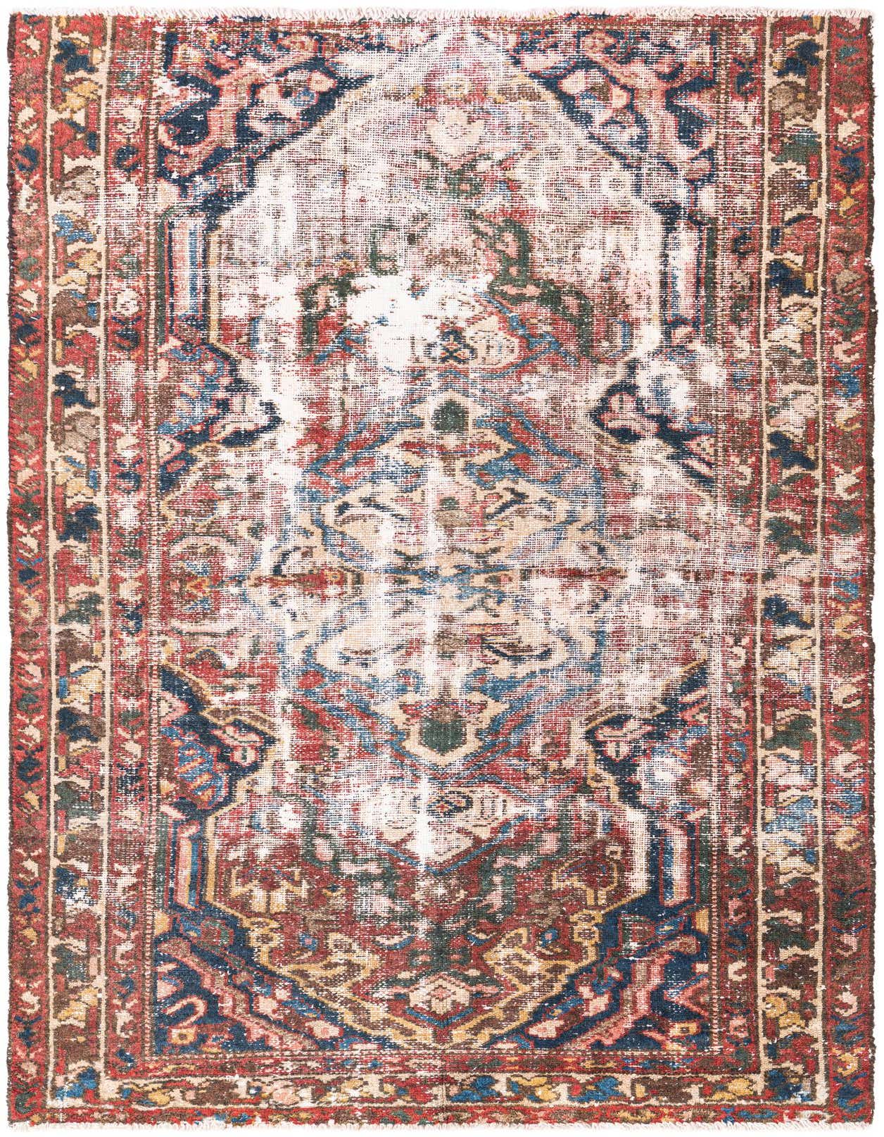 Primary image  4' x 6' 6  Hand Knotted Ultra Vintage Persian Wool Rug