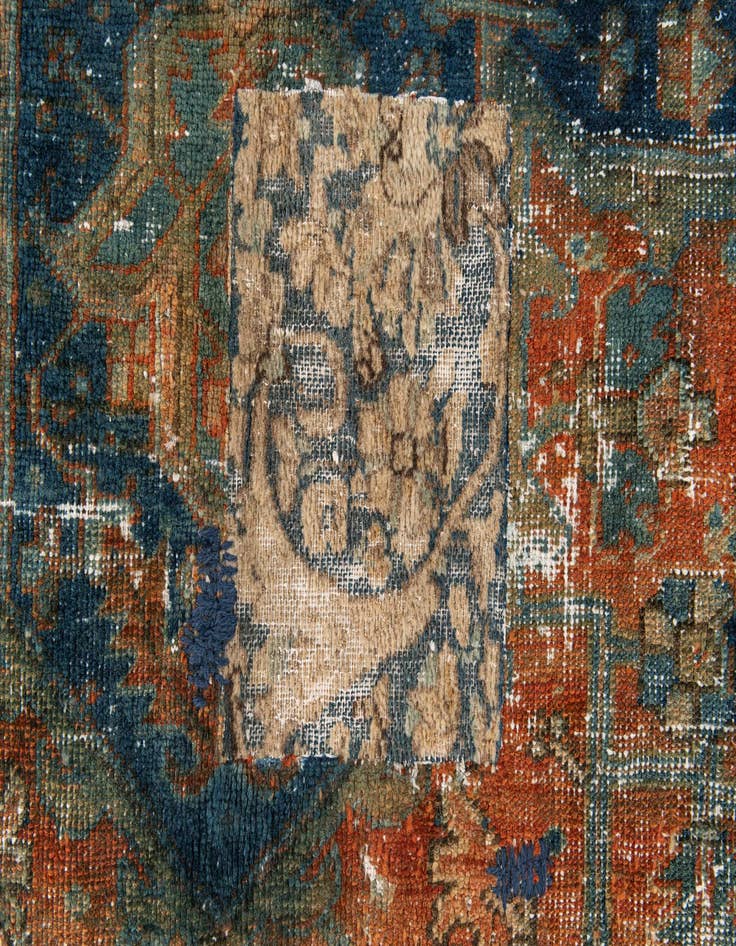 Detail image of  6' 2 x 7' 3  Hand Knotted Ultra Vintage Persian Wool Rug
