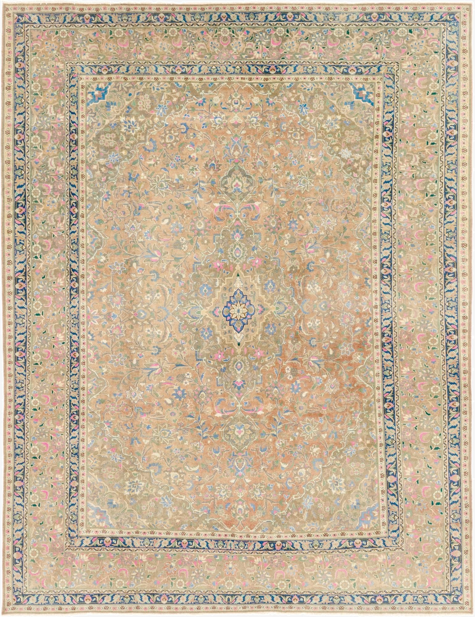  9' 8 x 12' 8  Hand Knotted Ultra Vintage Persian Wool Rug