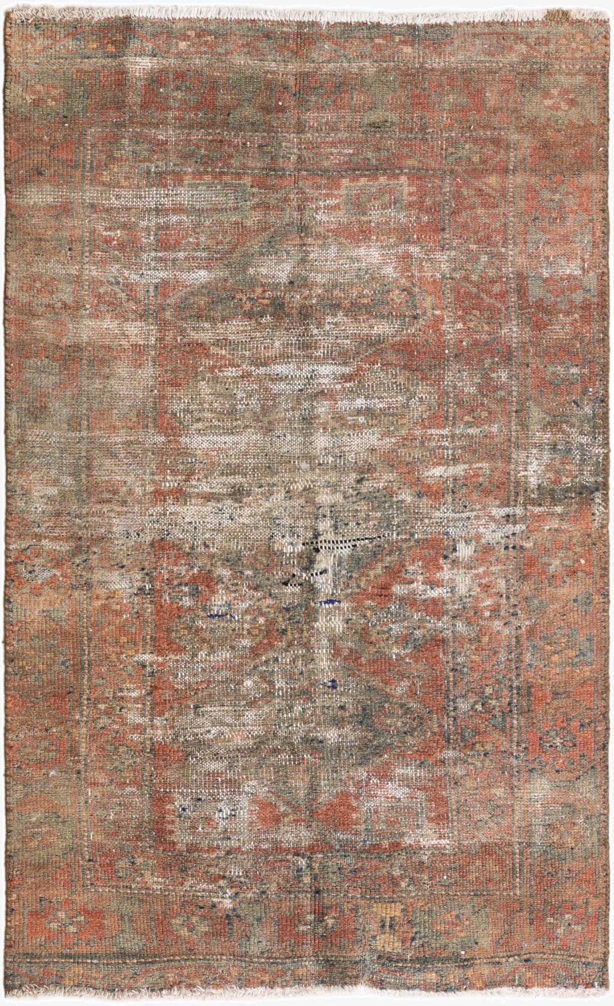  3' 2 x 5' 3  Hand Knotted Ultra Vintage Persian Wool Rug