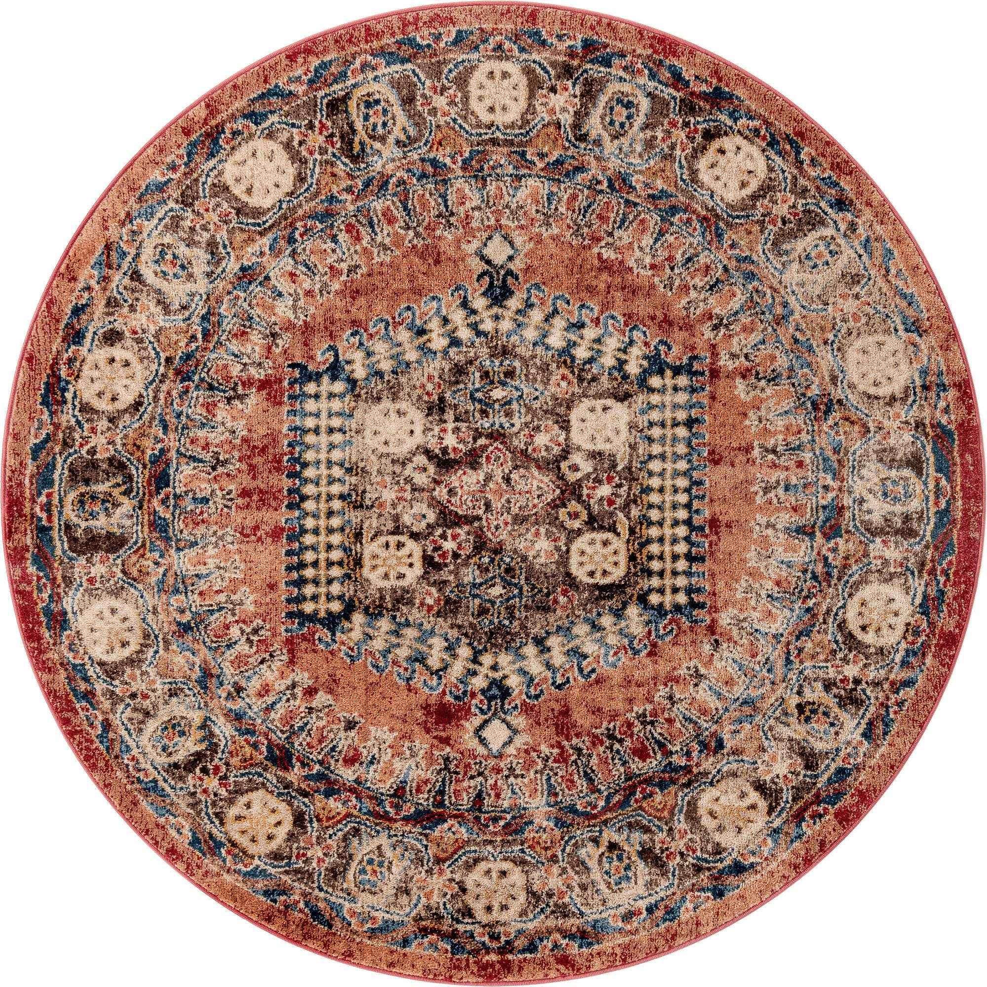 Terracotta 5' 3 x 5' 3 Eden Round Rug | Rugs.com