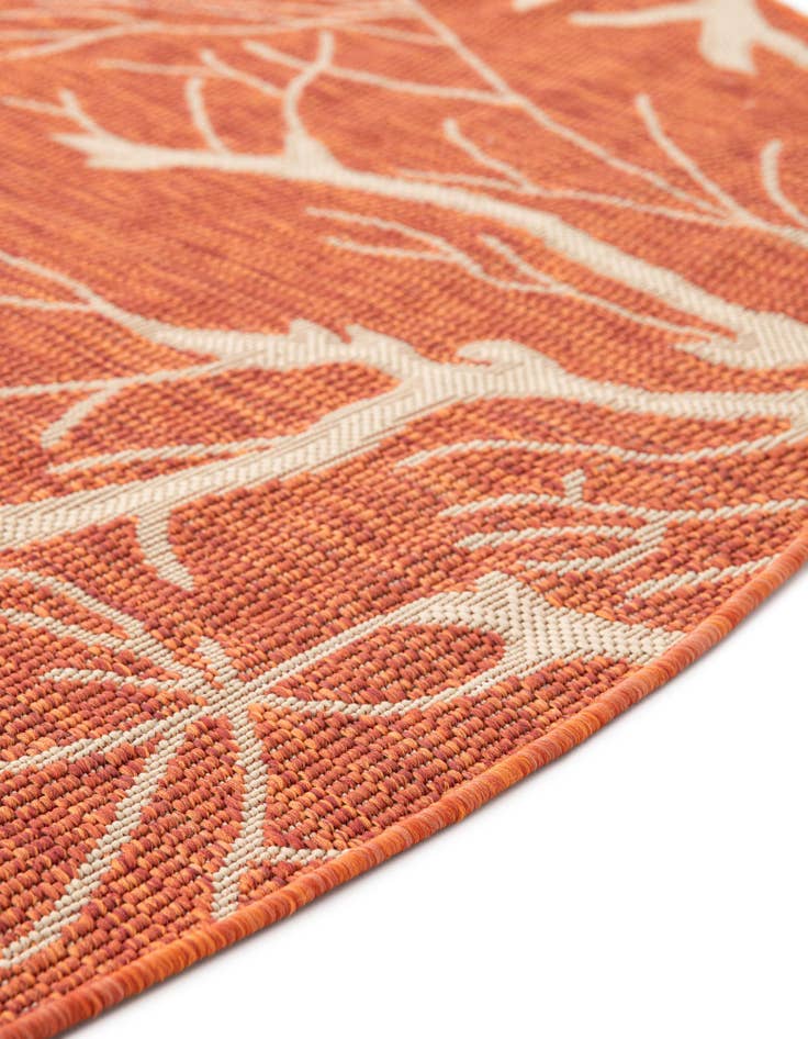 Detail image of  6' x 6'  Washable Botanical Indoor / Outdoor Round Rug