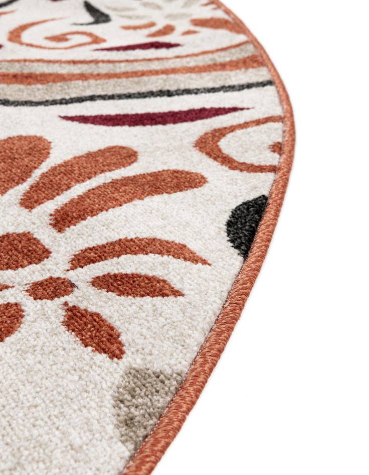 Detail image of  6' 1 x 6' 1  Washable Modern Indoor / Outdoor Round Rug