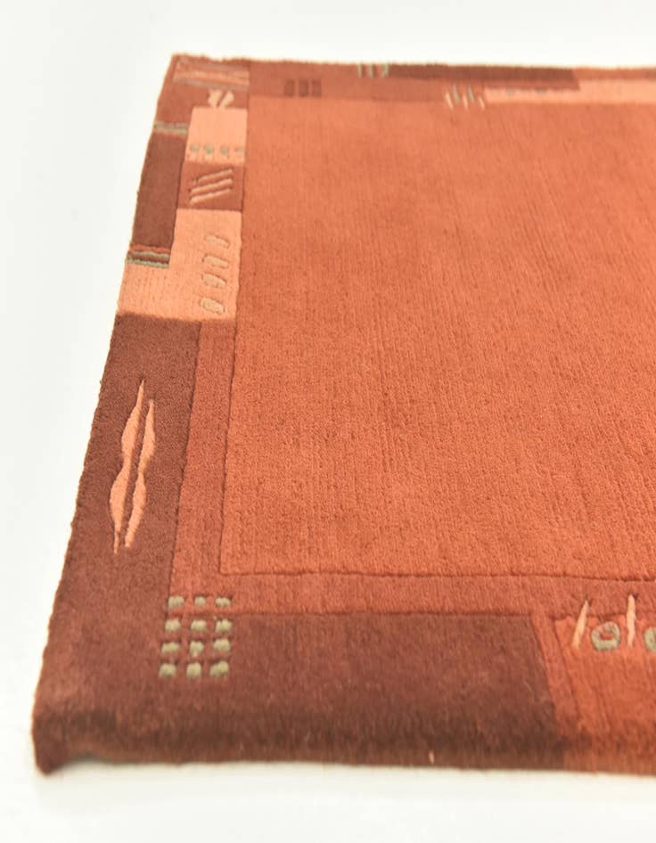 Detail image of  2' 5 x 4' 7  Hand Knotted Nepal Wool Runner Rug