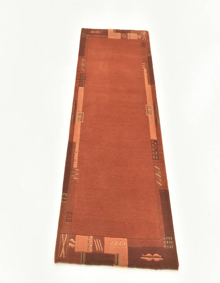 Detail image of  2' 4 x 4' 7  Hand Knotted Nepal Wool Runner Rug