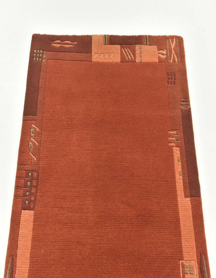 Detail image of  2' 4 x 4' 7  Hand Knotted Nepal Wool Runner Rug