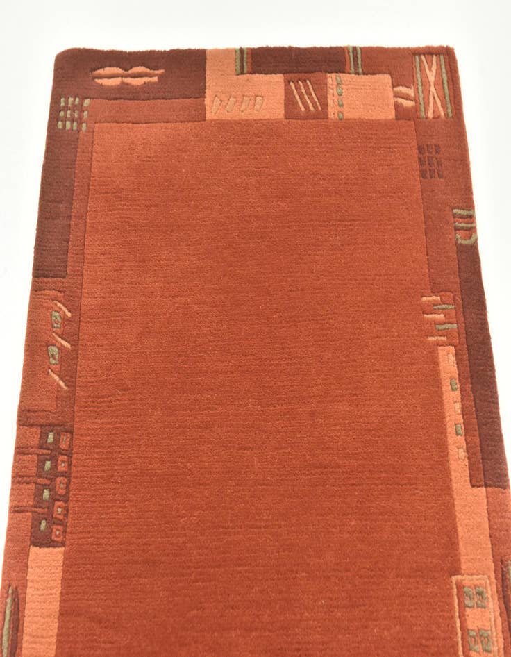 Detail image of  2' 4 x 4' 7  Hand Knotted Nepal Wool Runner Rug