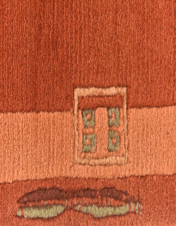 Detail image of  2' 4 x 4' 7  Hand Knotted Nepal Wool Runner Rug