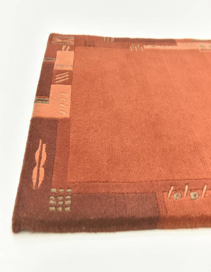 Detail image of  2' 4 x 4' 7  Hand Knotted Nepal Wool Runner Rug