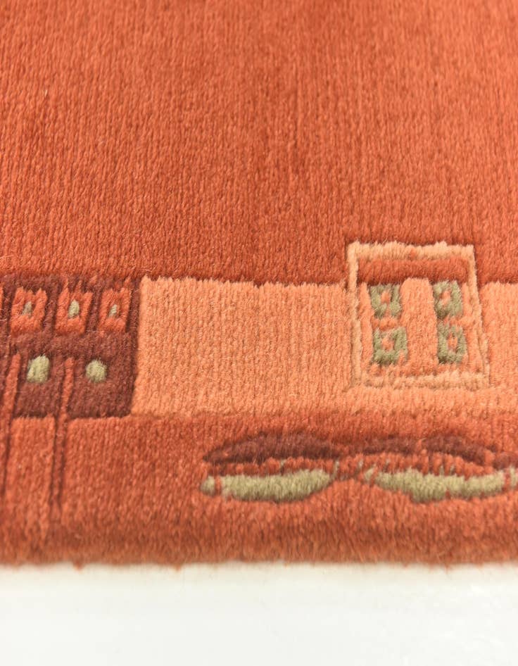 Detail image of  2' 4 x 4' 7  Hand Knotted Nepal Wool Runner Rug