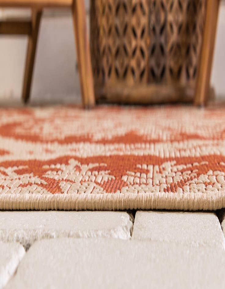 Detail image of  2' 2 x 6'  Washable Botanical Indoor / Outdoor Runner Rug