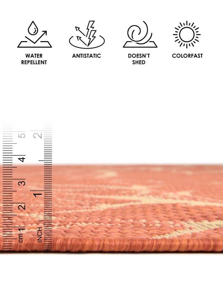 Detail image of  2' x 6'  Washable Botanical Indoor / Outdoor Runner Rug