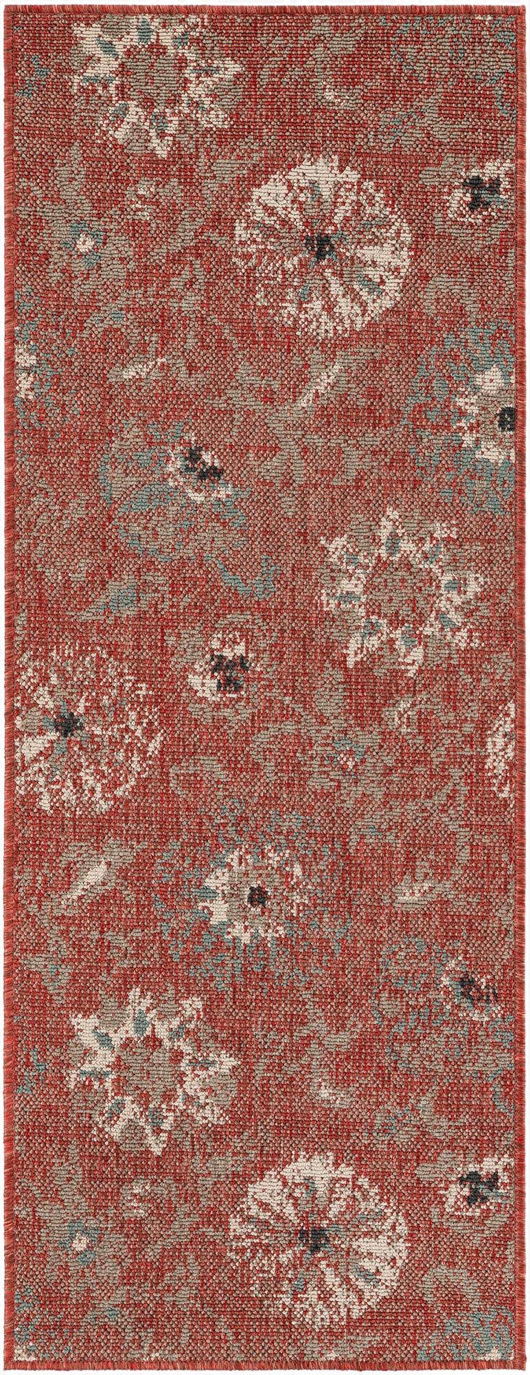  2' x 5'  Washable Botanical Indoor / Outdoor Runner Rug