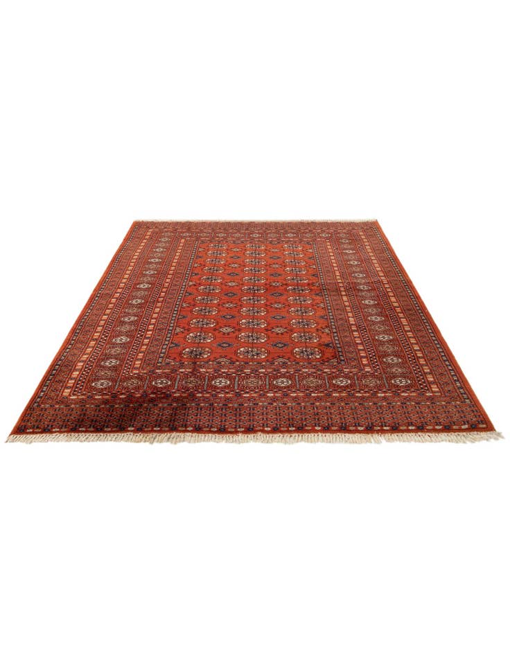 Detail image of  4' 3 x 4' 8  Hand Knotted Bokhara Wool Square Rug