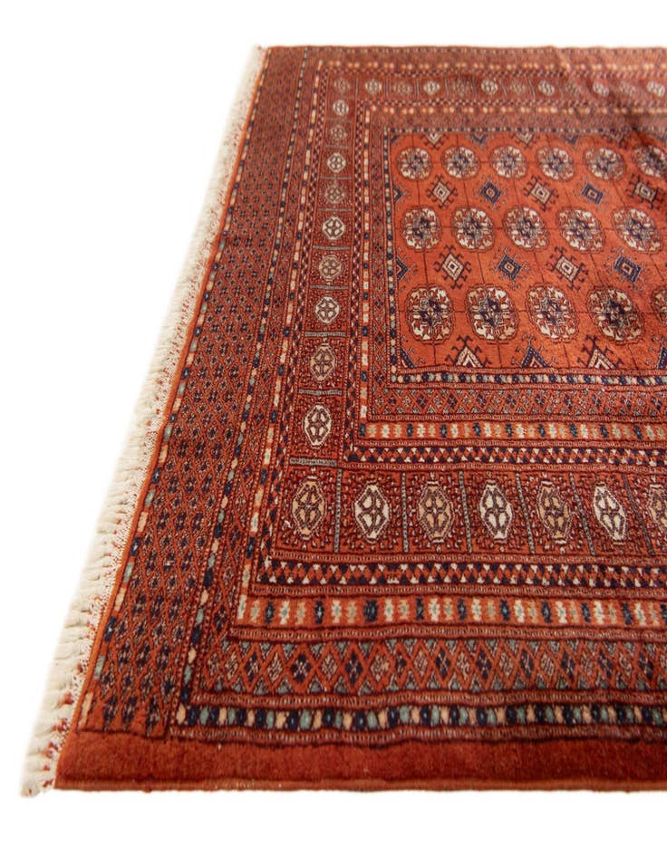 Detail image of  4' 3 x 4' 8  Hand Knotted Bokhara Wool Square Rug