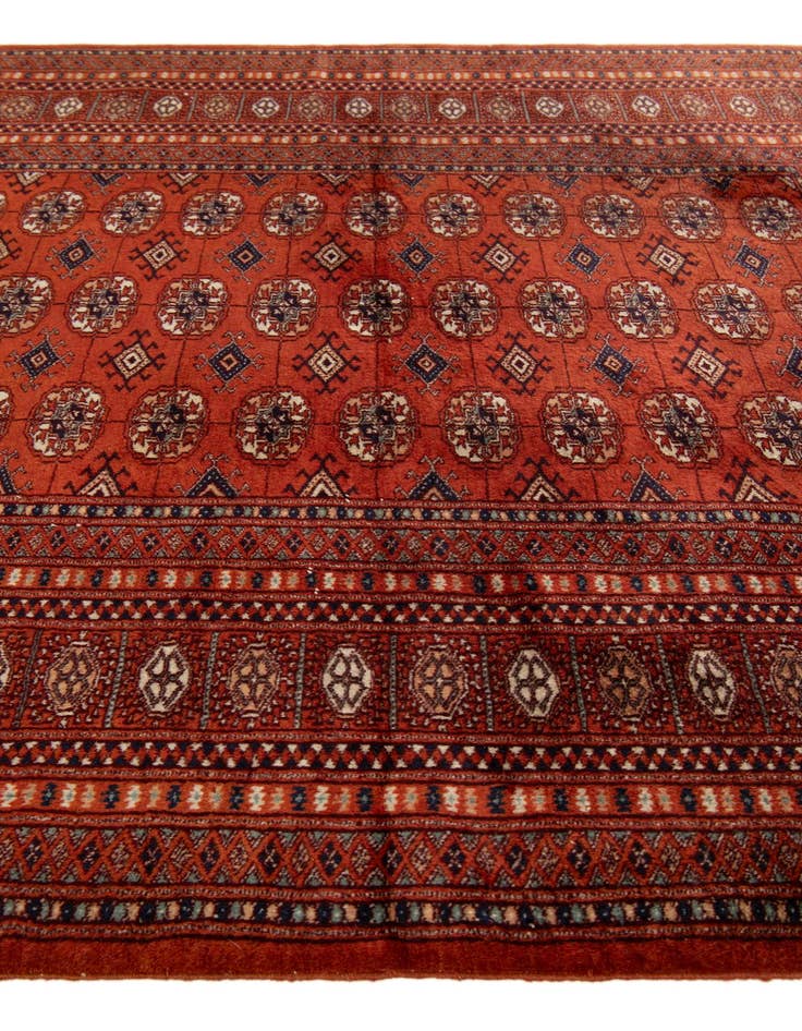 Detail image of  4' 3 x 4' 8  Hand Knotted Bokhara Wool Square Rug