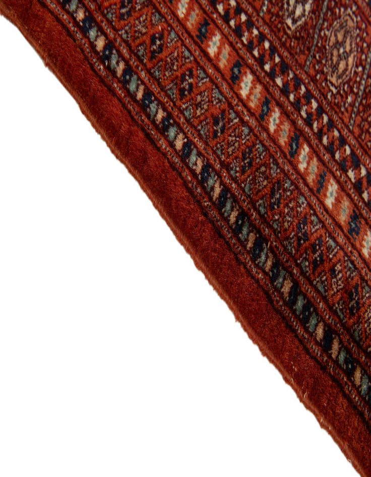 Detail image of  4' 3 x 4' 8  Hand Knotted Bokhara Wool Square Rug