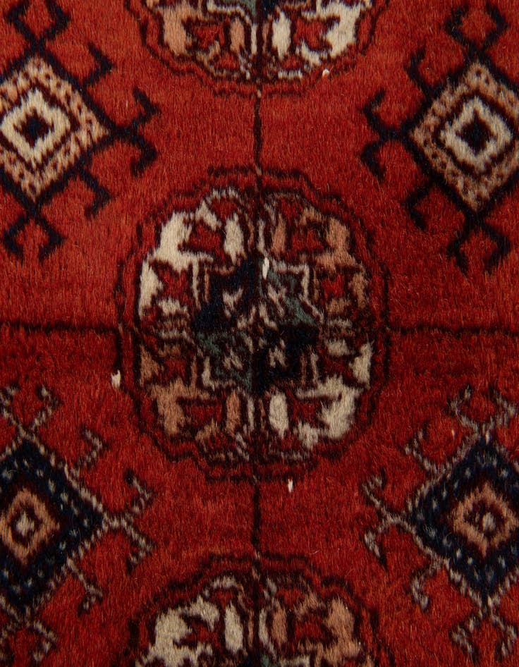 Detail image of  4' 3 x 4' 8  Hand Knotted Bokhara Wool Square Rug