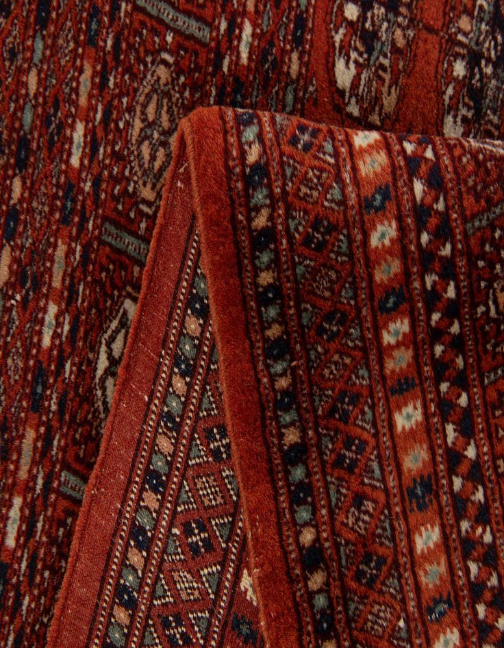 Detail image of  4' 3 x 4' 8  Hand Knotted Bokhara Wool Square Rug
