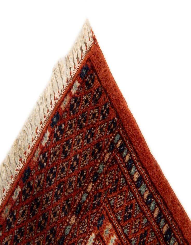 Detail image of  4' 3 x 4' 8  Hand Knotted Bokhara Wool Square Rug