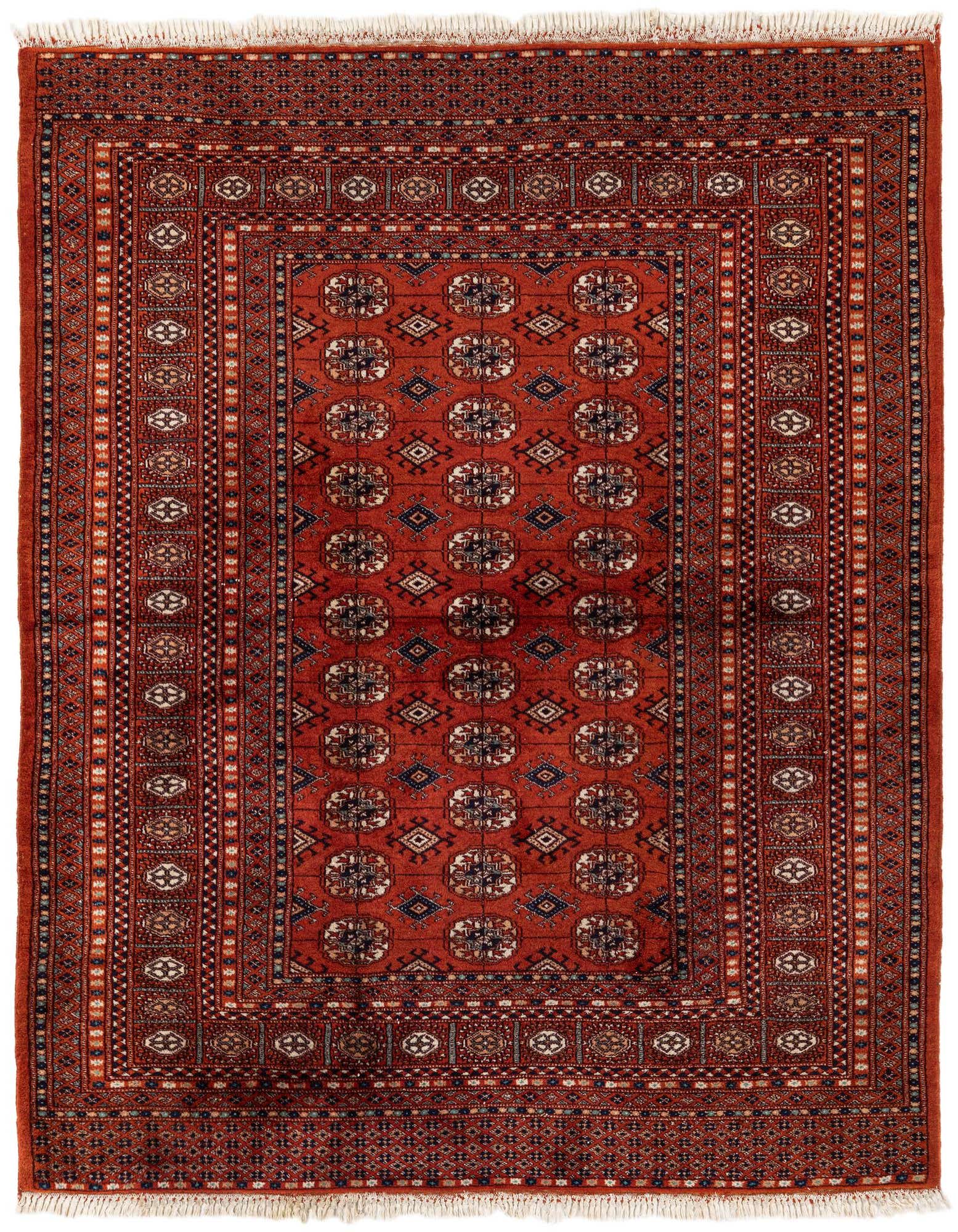 Primary image  4' 3 x 4' 8  Hand Knotted Bokhara Wool Square Rug
