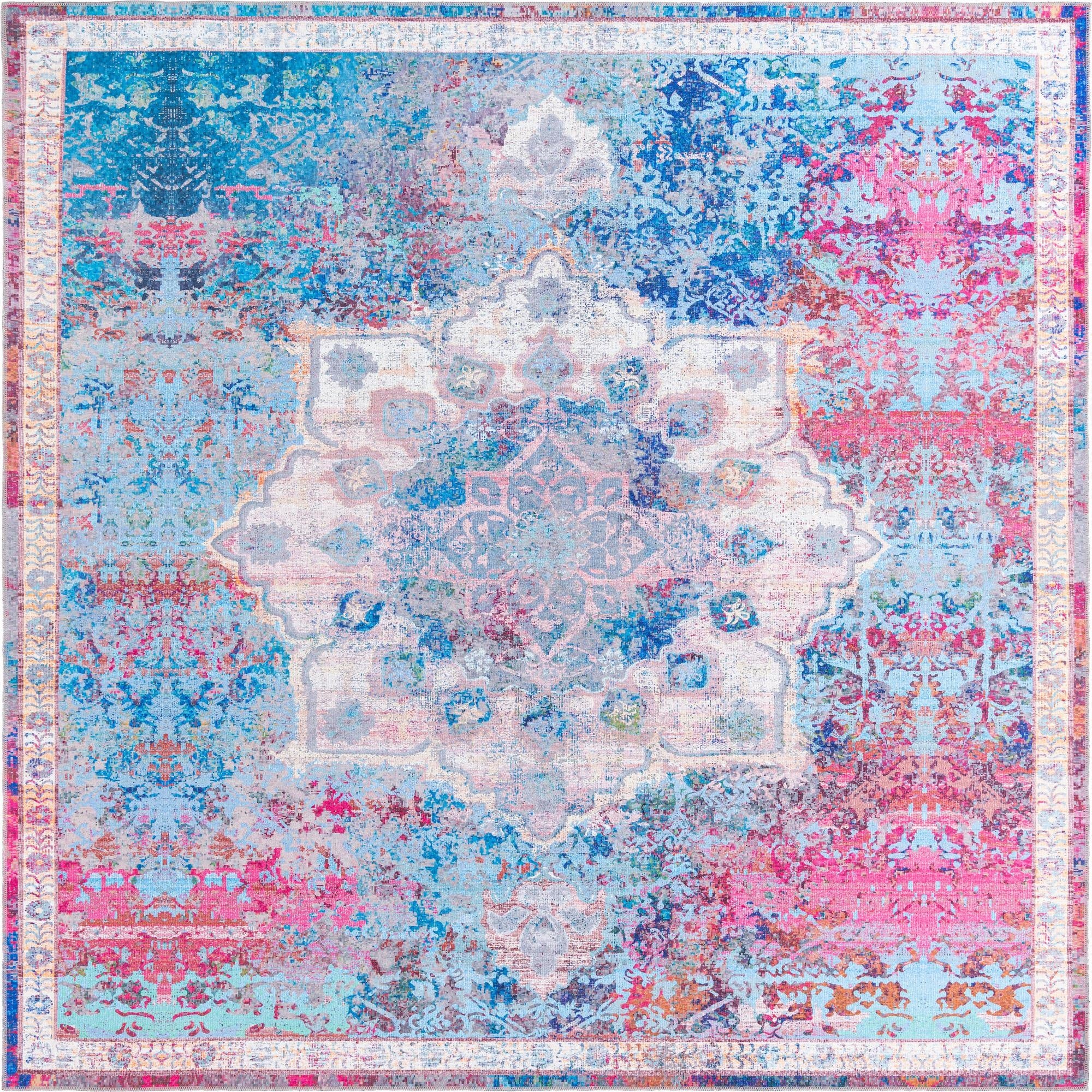  10' 6 x 10' 6  Washable Francesca Square Rug