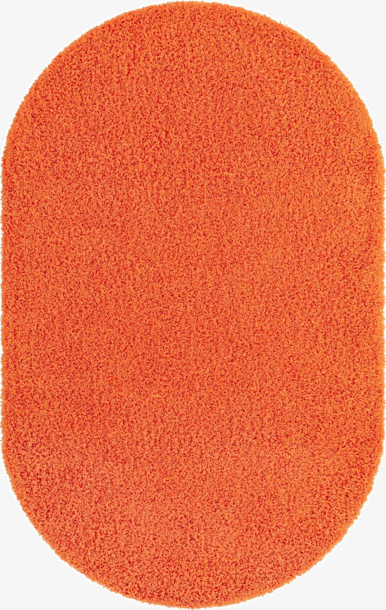  5' 3 x 8' Solid Shag Oval Rug