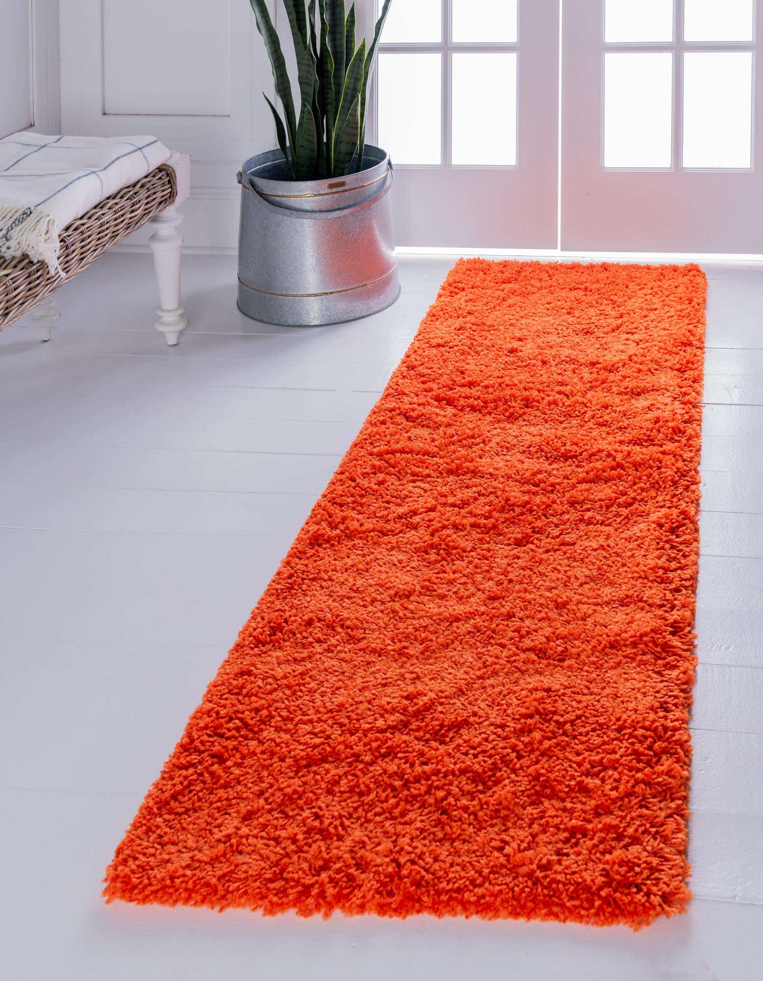 Primary image of  2' 7 x 19' 8 Solid Shag Runner Rug