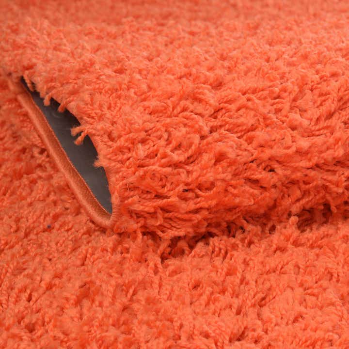 Tiger Orange 2' 6 x 19' 8 Solid Shag Runner Rug | Rugs.com