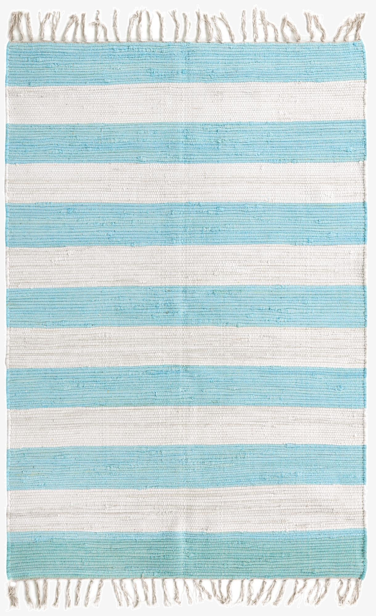  4' 1 x 6' 1  Hand Woven Chindi Rag Rug