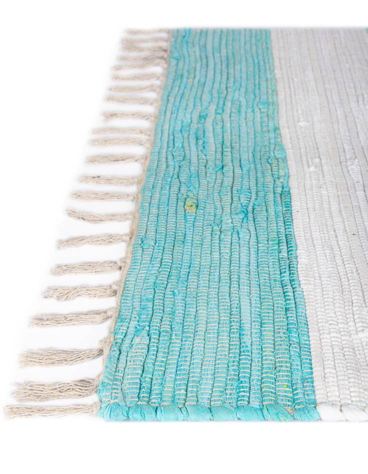 Detail image of  2' 2 x 6' 1  Hand Woven Chindi Rag Runner Rug