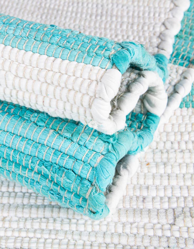 Detail image of  2' 2 x 6' 1  Hand Woven Chindi Rag Runner Rug