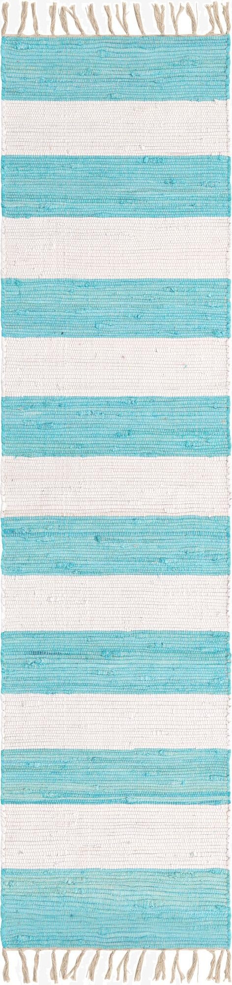  2' 2 x 8'  Hand Woven Chindi Rag Runner Rug