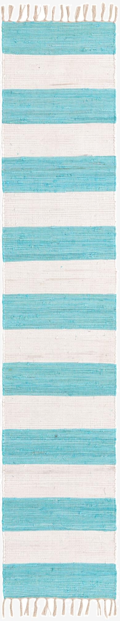  2' 2 x 10'  Hand Woven Chindi Rag Runner Rug