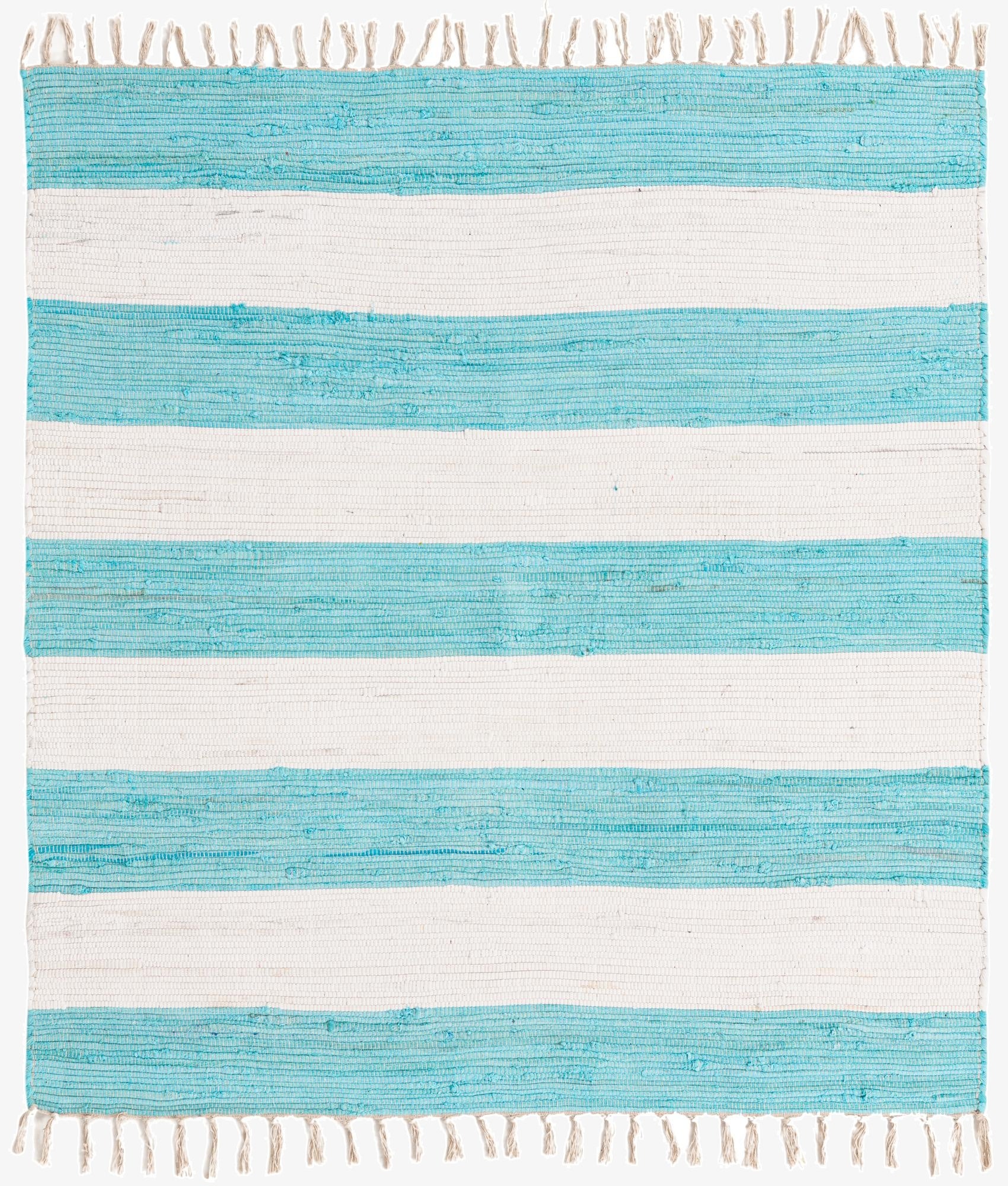  5' 1 x 5' 1  Hand Woven Chindi Rag Square Rug