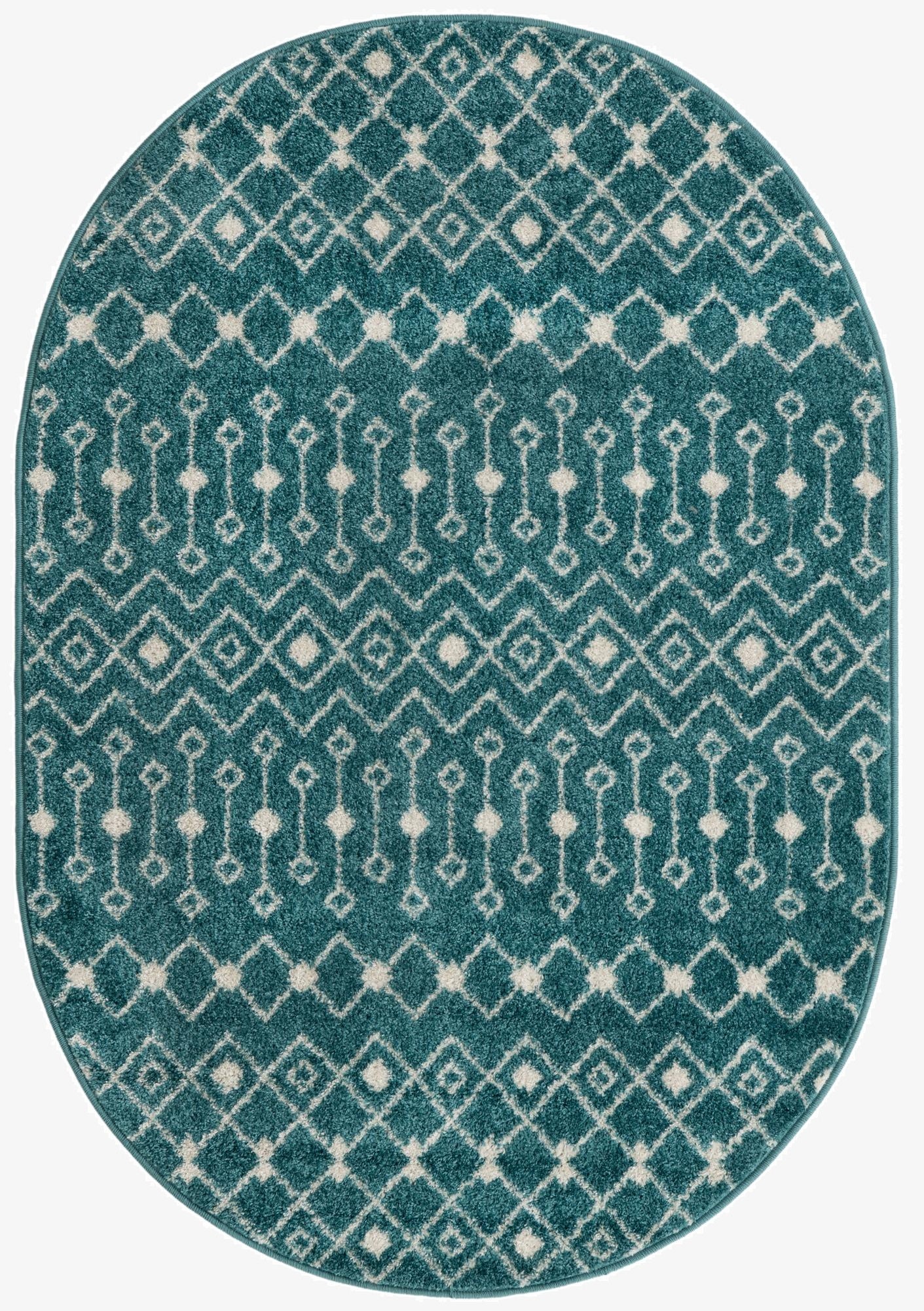  4' x 6' Moroccan Trellis Oval Rug