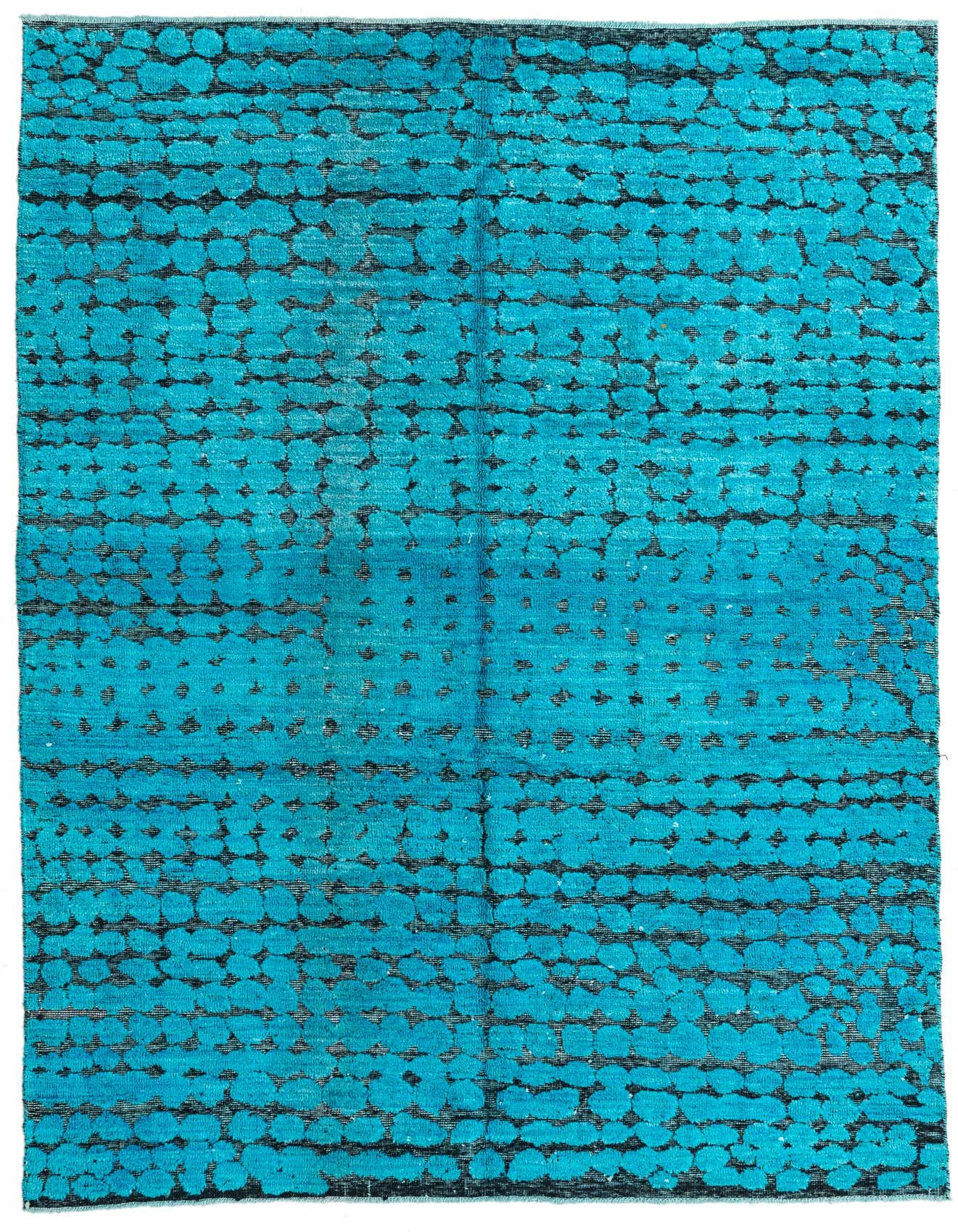 A 5x8 rectangular Darya rug with a textured blue and black abstract pattern, ideal for a living room.