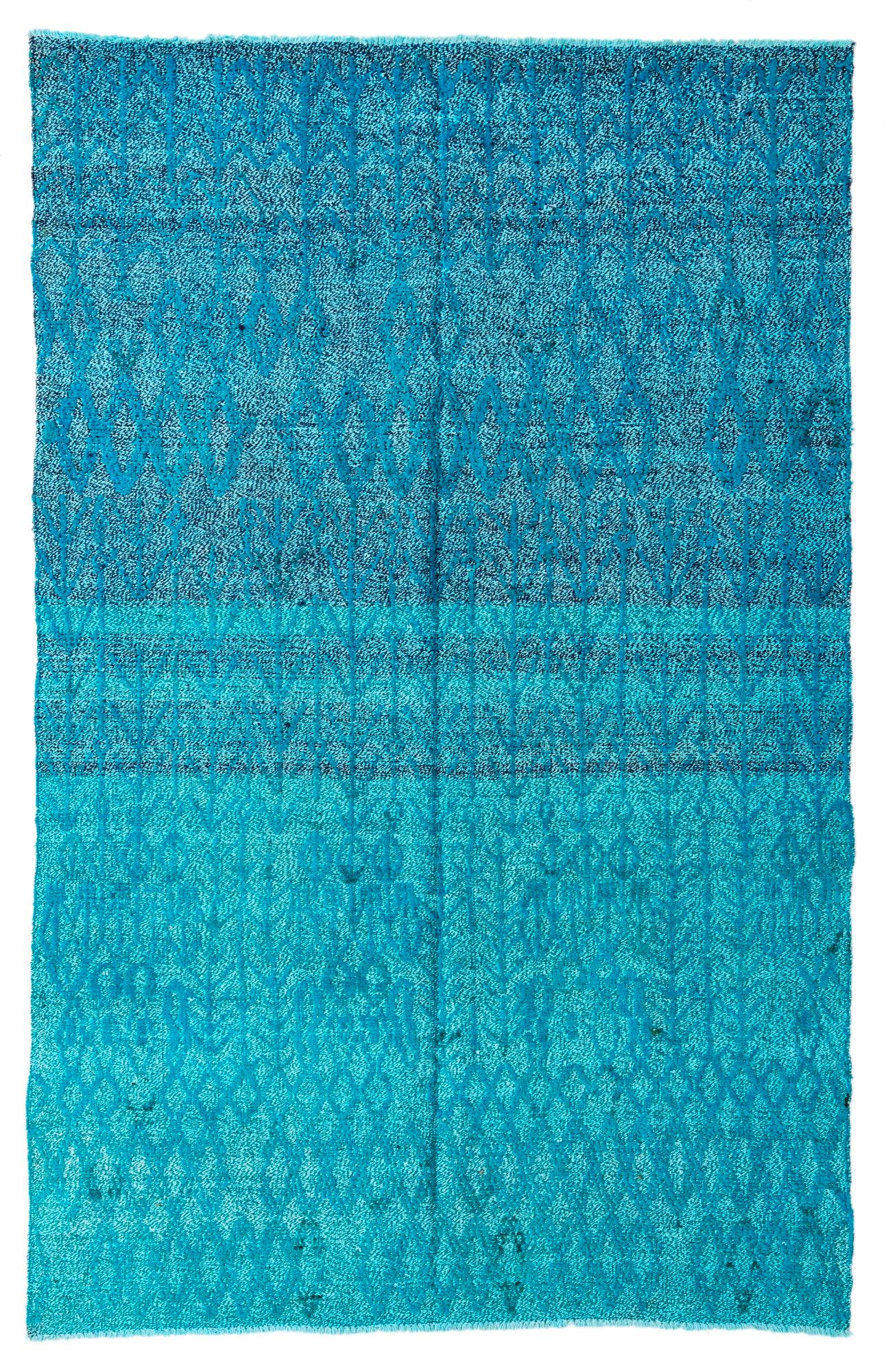 Turquoise 5' 4 x 8' 5 Hand Knotted Darya Wool Rug | Rugs.com
