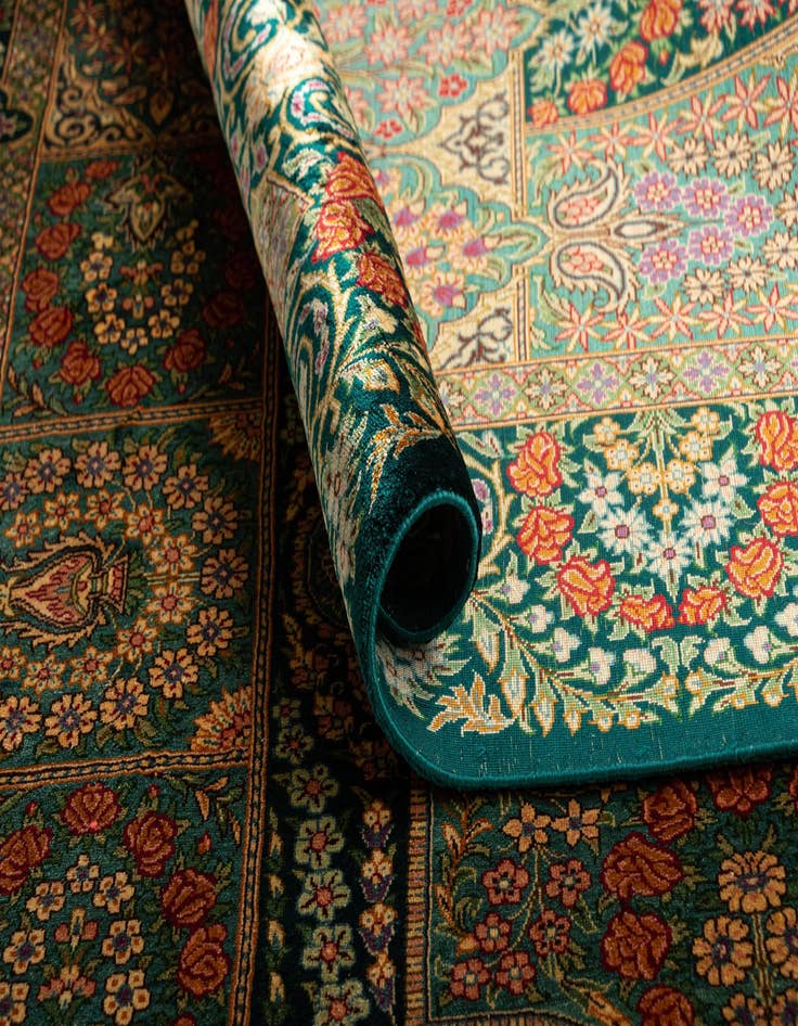 Detail image of  3' 4 x 5' 1 Ghom Silk Rug