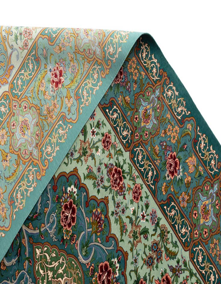 Detail image of  4' 1 x 6' 1 Ghom Silk Rug