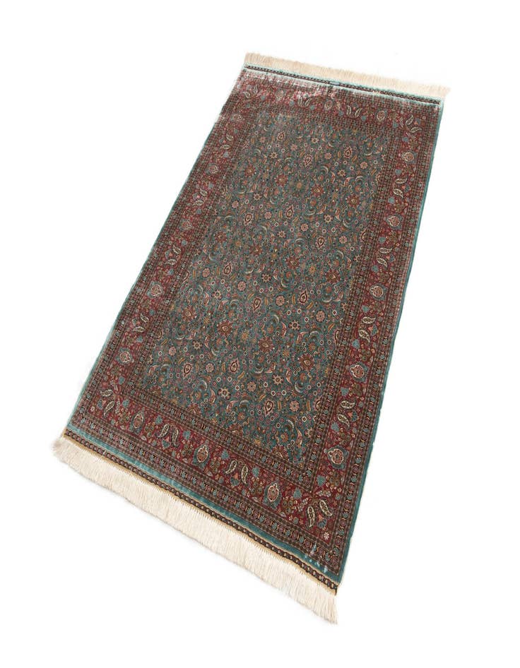 Detail image of  3' 10 x 5' 3  Hand Knotted Hereke Silk Rug