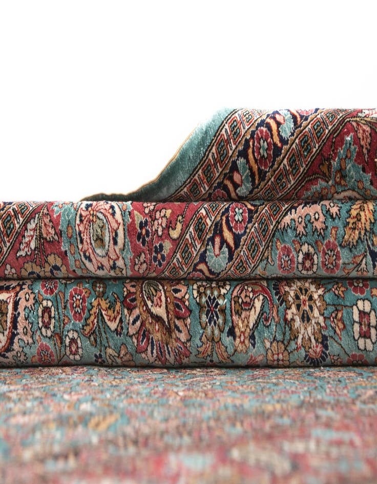 Detail image of  3' 10 x 5' 3  Hand Knotted Hereke Silk Rug