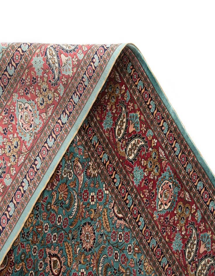 Detail image of  3' 10 x 5' 3  Hand Knotted Hereke Silk Rug