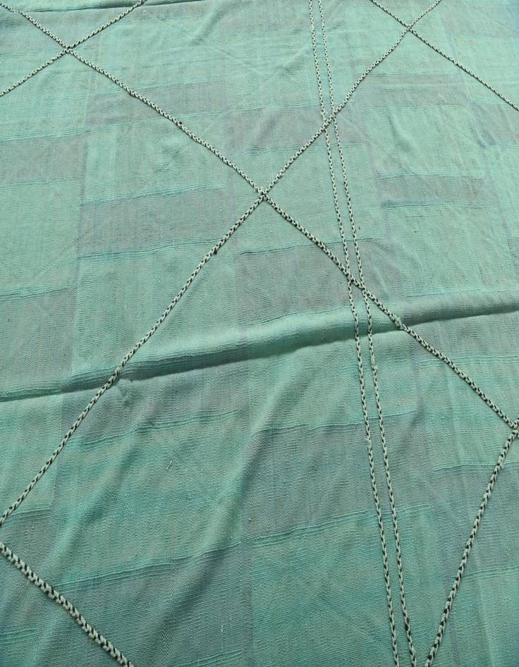 Detail image of  7' 11 x 10' 11  Hand Woven Kilim Modern Wool Rug