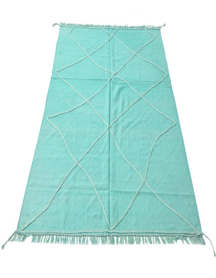 Detail image of  5' 6 x 8' 1  Hand Woven Kilim Modern Wool Rug