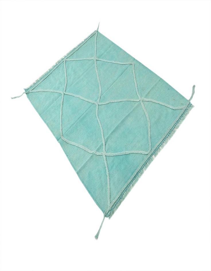 Detail image of  3' 6 x 4' 9  Hand Woven Kilim Modern Wool Rug