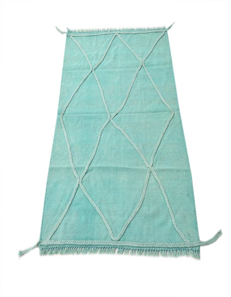 Detail image of  3' 6 x 4' 9  Hand Woven Kilim Modern Wool Rug