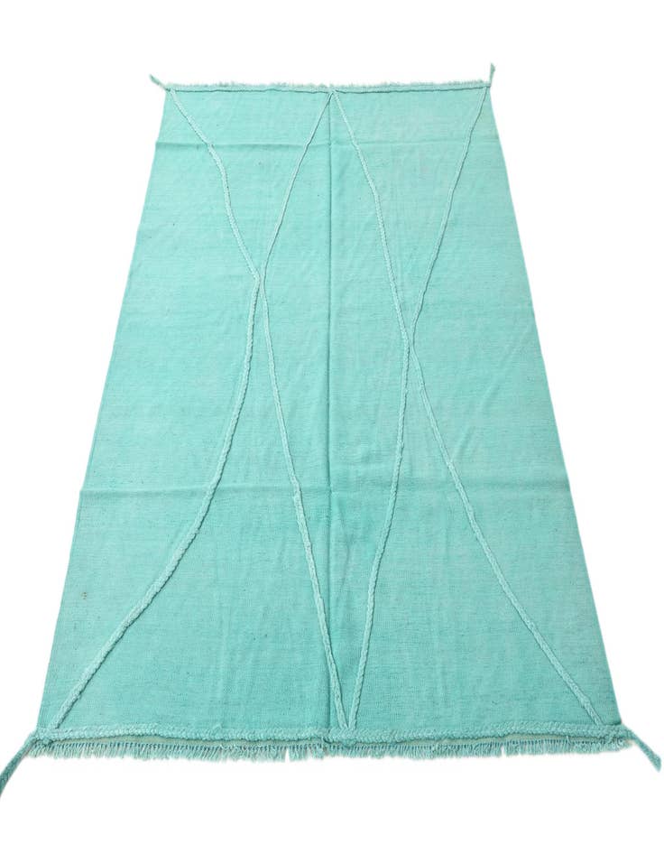 Detail image of  5' 2 x 6' 7  Hand Woven Kilim Modern Wool Rug