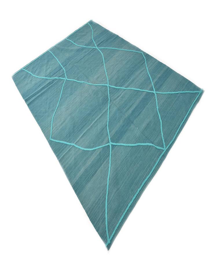 Detail image of  7' x 9' 7  Hand Woven Kilim Modern Wool Rug